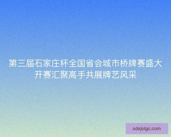 第三届石家庄杯全国省会城市桥牌赛盛大开赛汇聚高手共展牌艺风采