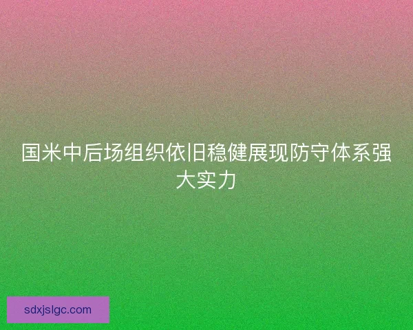 国米中后场组织依旧稳健展现防守体系强大实力 国米中后场组织依旧稳健展现防守体系强大实力